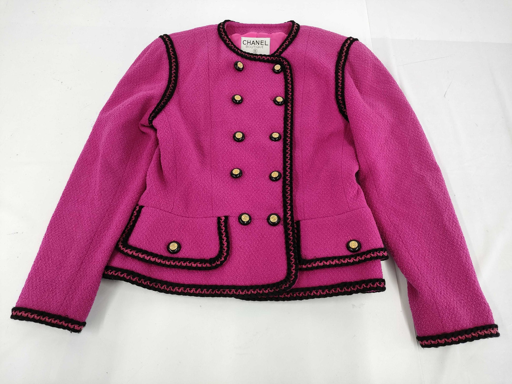 CHANEL Fall/Winter Vintage Jacket Pink x Black Jacket