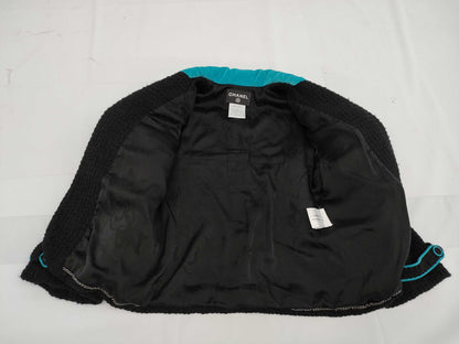 CHANEL Fall/Winter Wool Jacket, Black/Blue, #36 07A