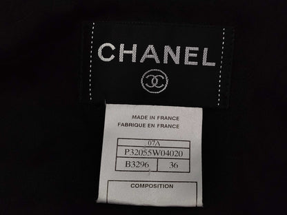 CHANEL Fall/Winter Wool Jacket, Black/Blue, #36 07A
