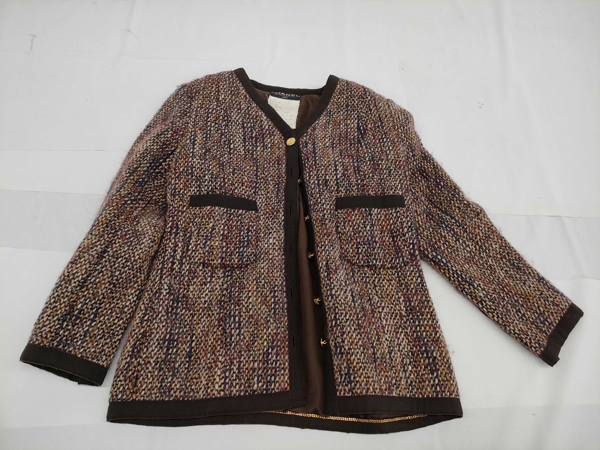 CHANEL Fall/Winter Jacket, Beige Multi x Brown #36