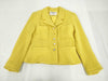 CHANEL Fall/Winter Jacket Tweed Mirror Button Wool Yellow Jacket