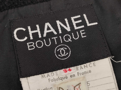 CHANEL Fall/Winter Jacket and Skirt Tweed Set, Wool and Acrylic, Black and Brown Multi, #34 Other Apparel