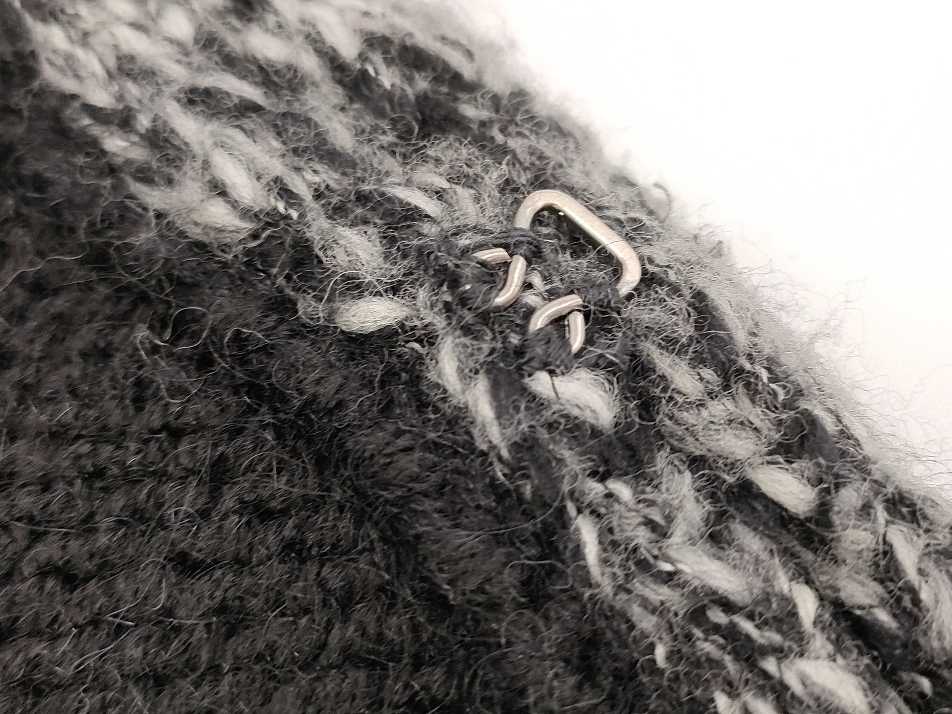 CHANEL Fall/Winter Knit Cardigan, Wool/Acrylic/Alpaca/Cashmere/Mohair/Nylon, Black/Gray, #38