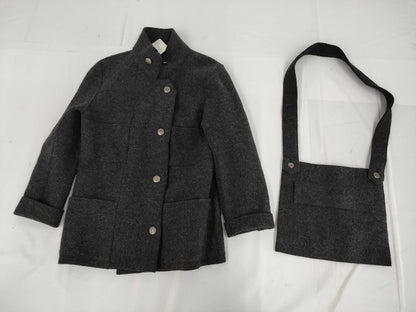 CHANEL Fall/Winter Wool Coat, Dark Gray, #38, 99A
