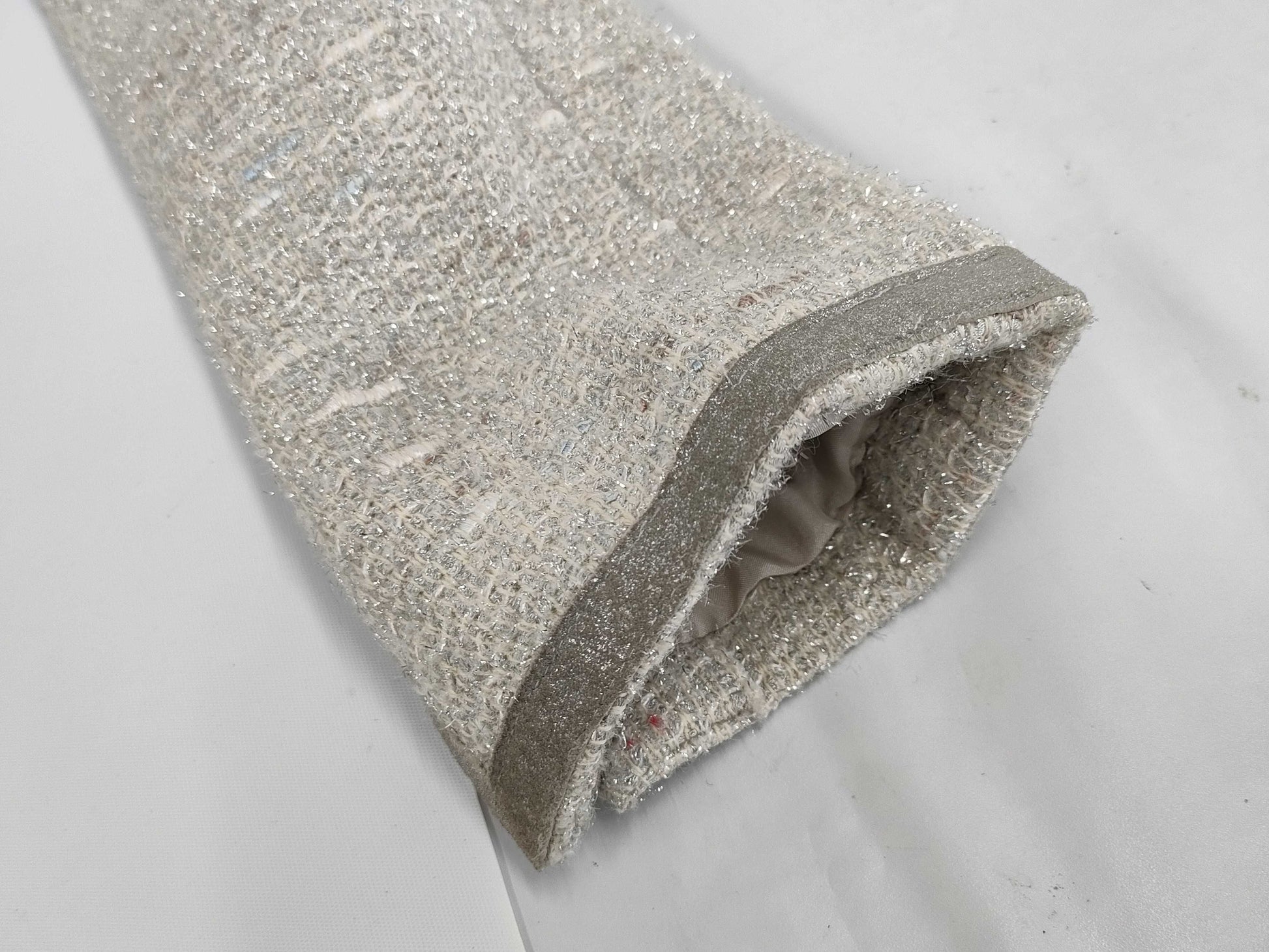 CHANEL Fall/Winter Tweed Jacket, Polyester/Rayon/Wool/Nylon, White/Silver, 99A Jacket