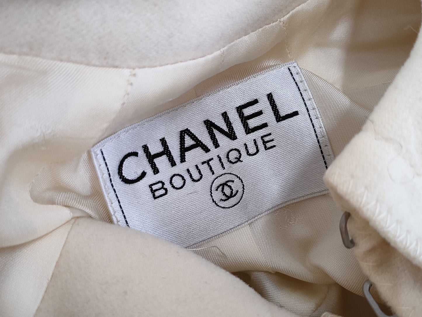 CHANEL Fall/Winter Long Coat, Wool, Ivory