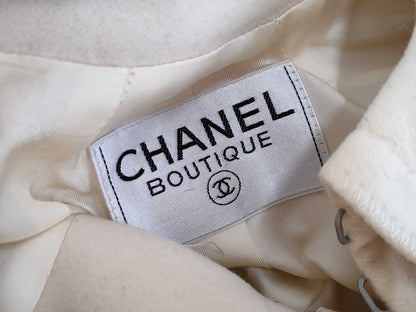 CHANEL Fall/Winter Long Coat, Wool, Ivory