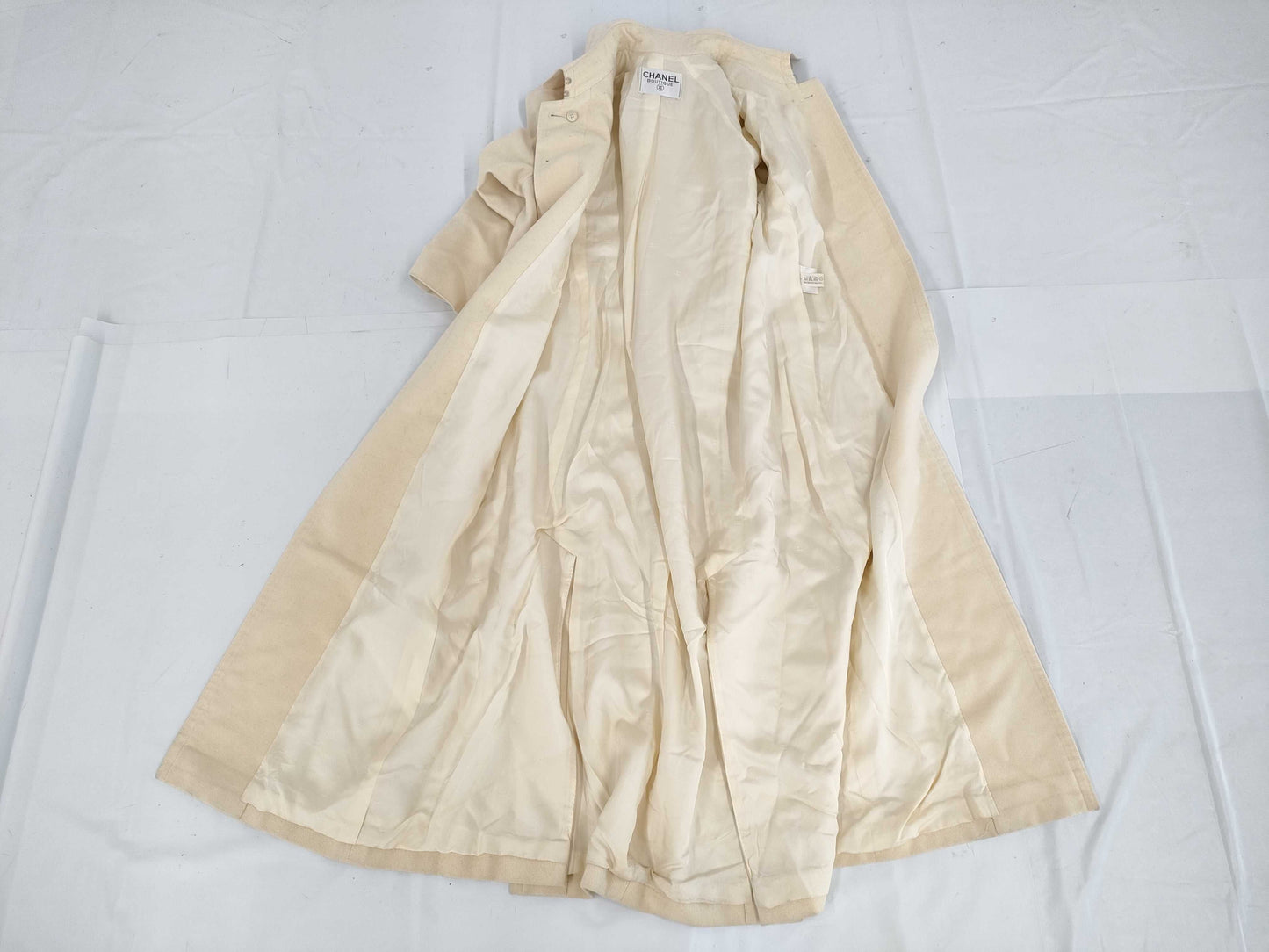 CHANEL Fall/Winter Long Coat, Wool, Ivory