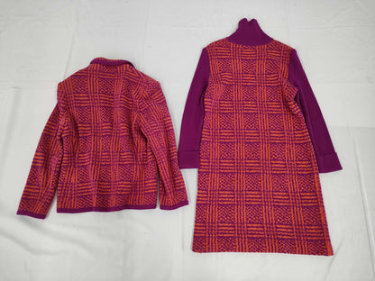 Yves Saint Laurent Fall/Winter Jacket x High Neck Dress Set Up Wool x Acrylic x Nylon Purple x Orange #L Other Apparel