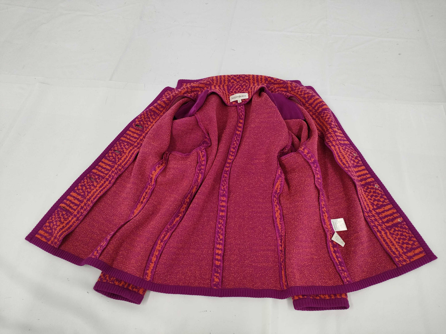 Yves Saint Laurent Fall/Winter Jacket x High Neck Dress Set Up Wool x Acrylic x Nylon Purple x Orange #L Other Apparel
