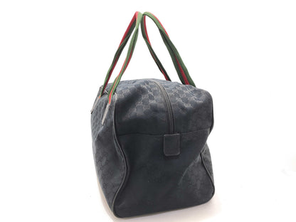 GUCCI GG Canvas Boston Bag with Sherry Line Handles, GG Canvas, 153240 Boston Bag