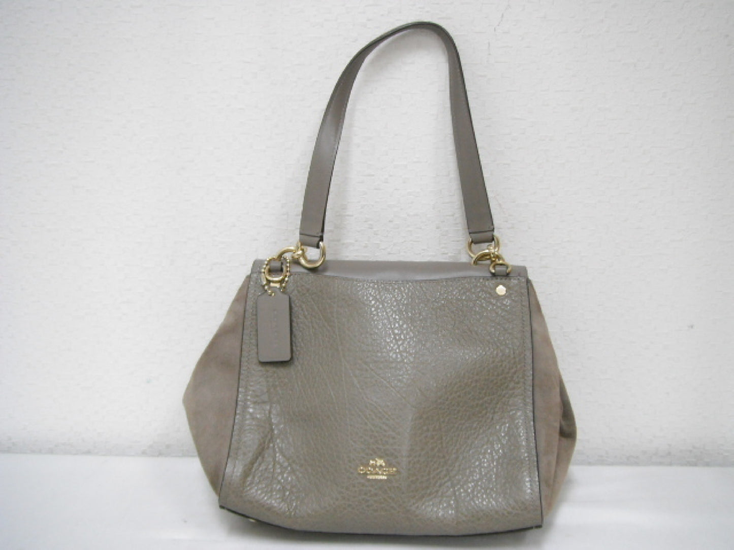 COACH Leather x Suede Leather Handbag with Shoulder F22348 Handbag