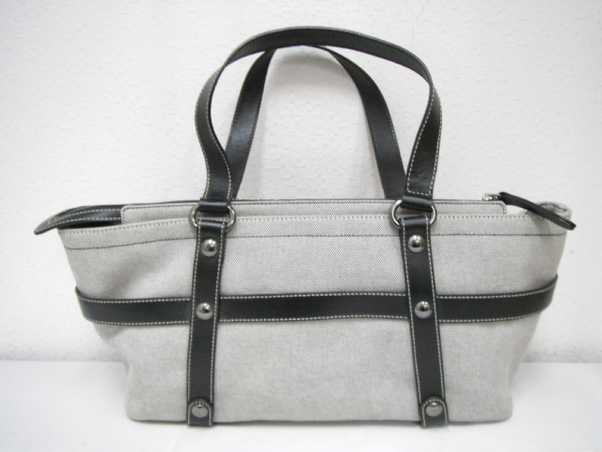 BURBERRY Blue Label Handbag Leather x Canvas Handbag