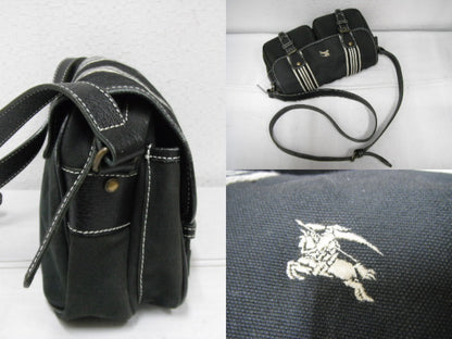 BURBERRY Blue Label Shoulder Bag Leather x Canvas Shoulder Bag