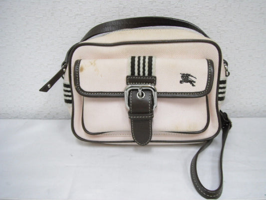 BURBERRY Blue Label Leather x Canvas Shoulder Bag Shoulder Bag