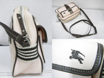 BURBERRY Blue Label Leather x Canvas Shoulder Bag Shoulder Bag