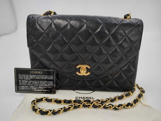 CHANEL CHANEL Lambskin Matrasse Chain Shoulder Bag Black Shoulder Bag Handbag