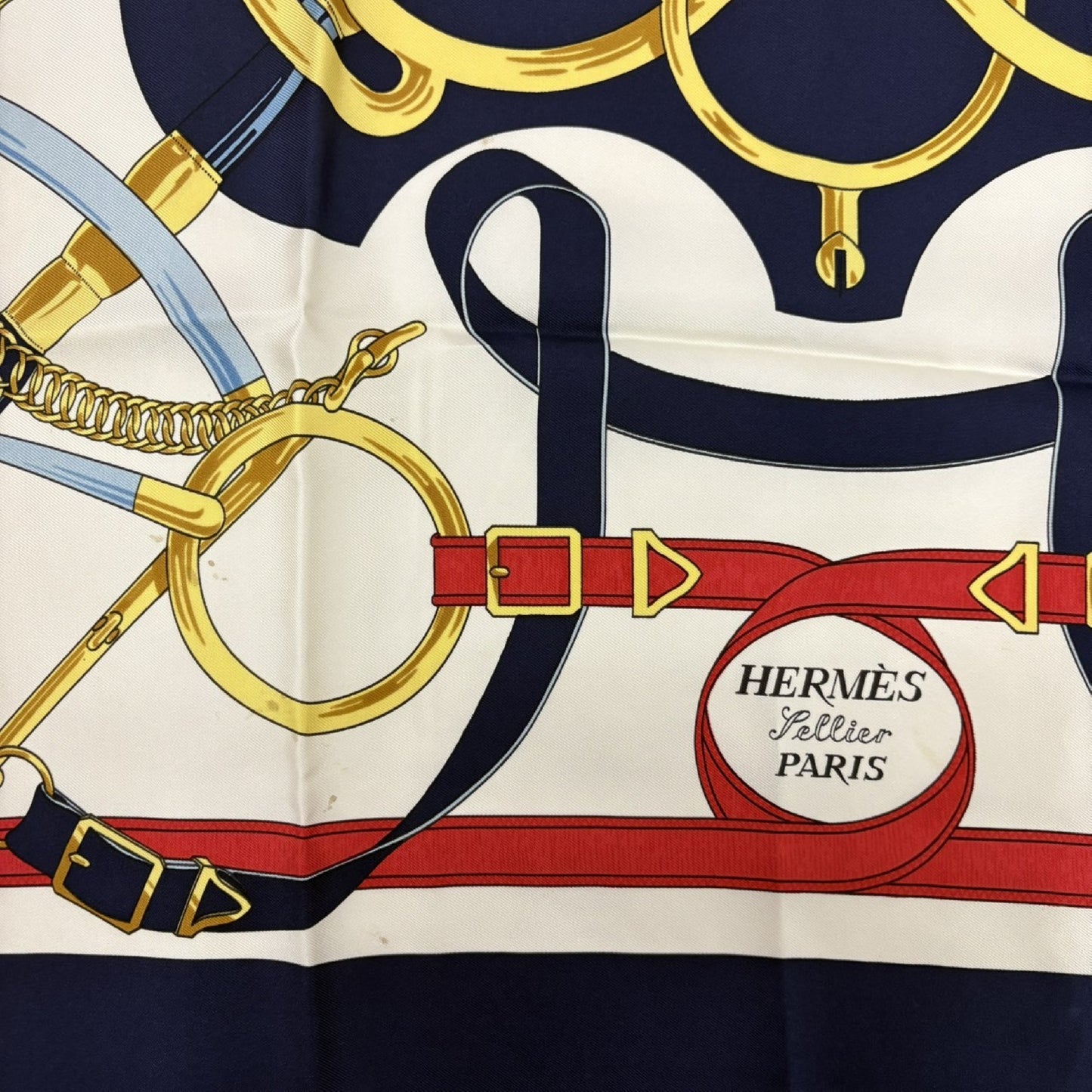 HERMES Golden Spur Scarf