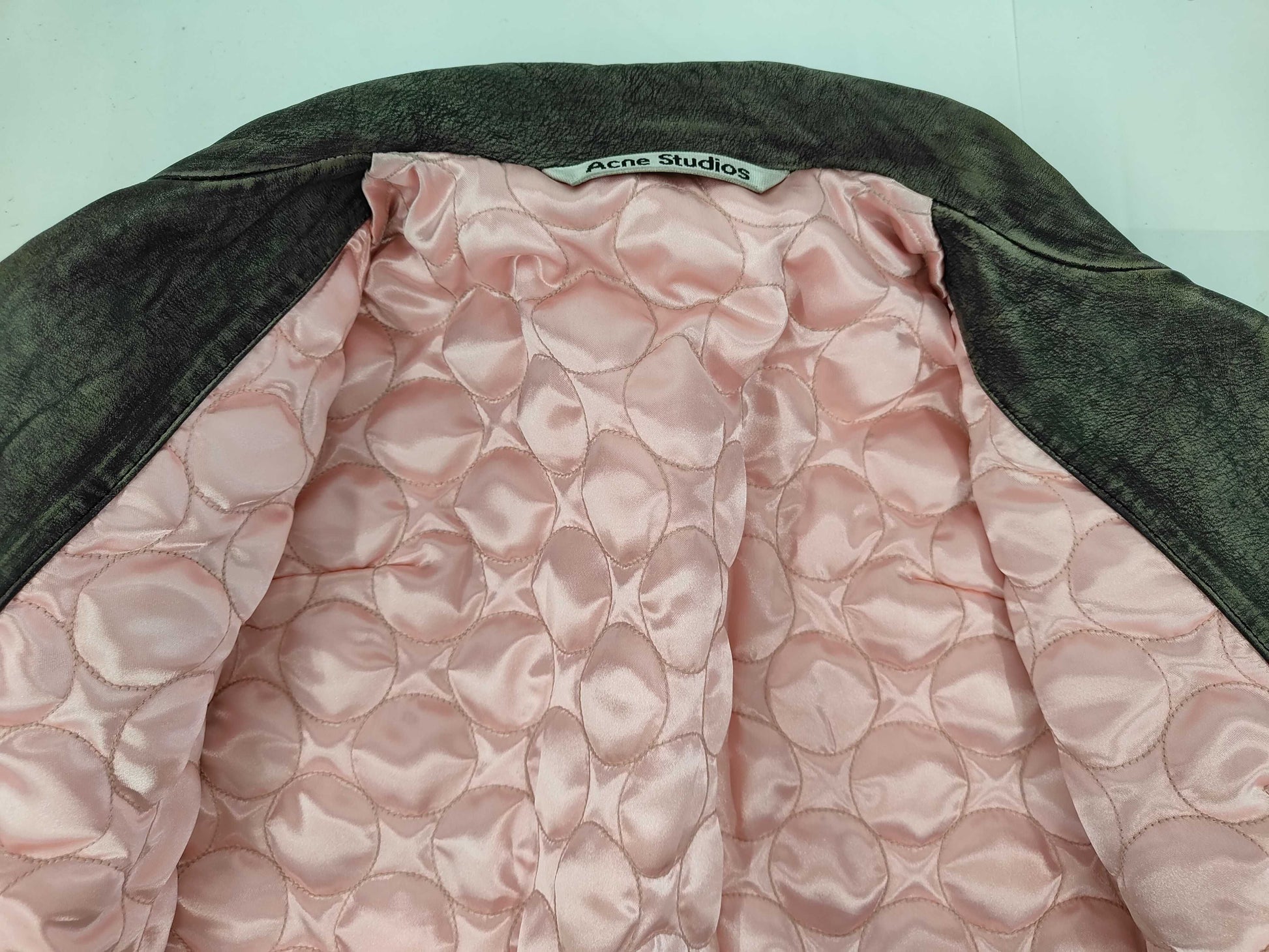 Acnes Tudio Biker Leather Jacket Grey Size 44 Jacket