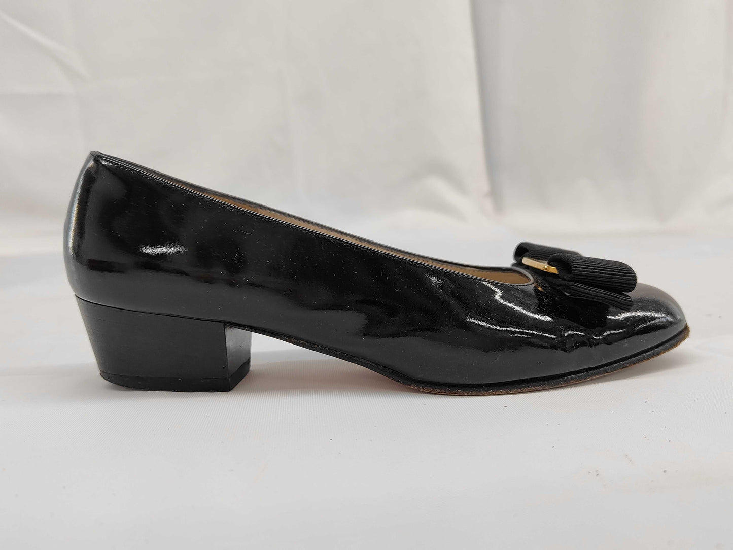 Salvatore Ferragamo Gold Pumps, Size 4.5