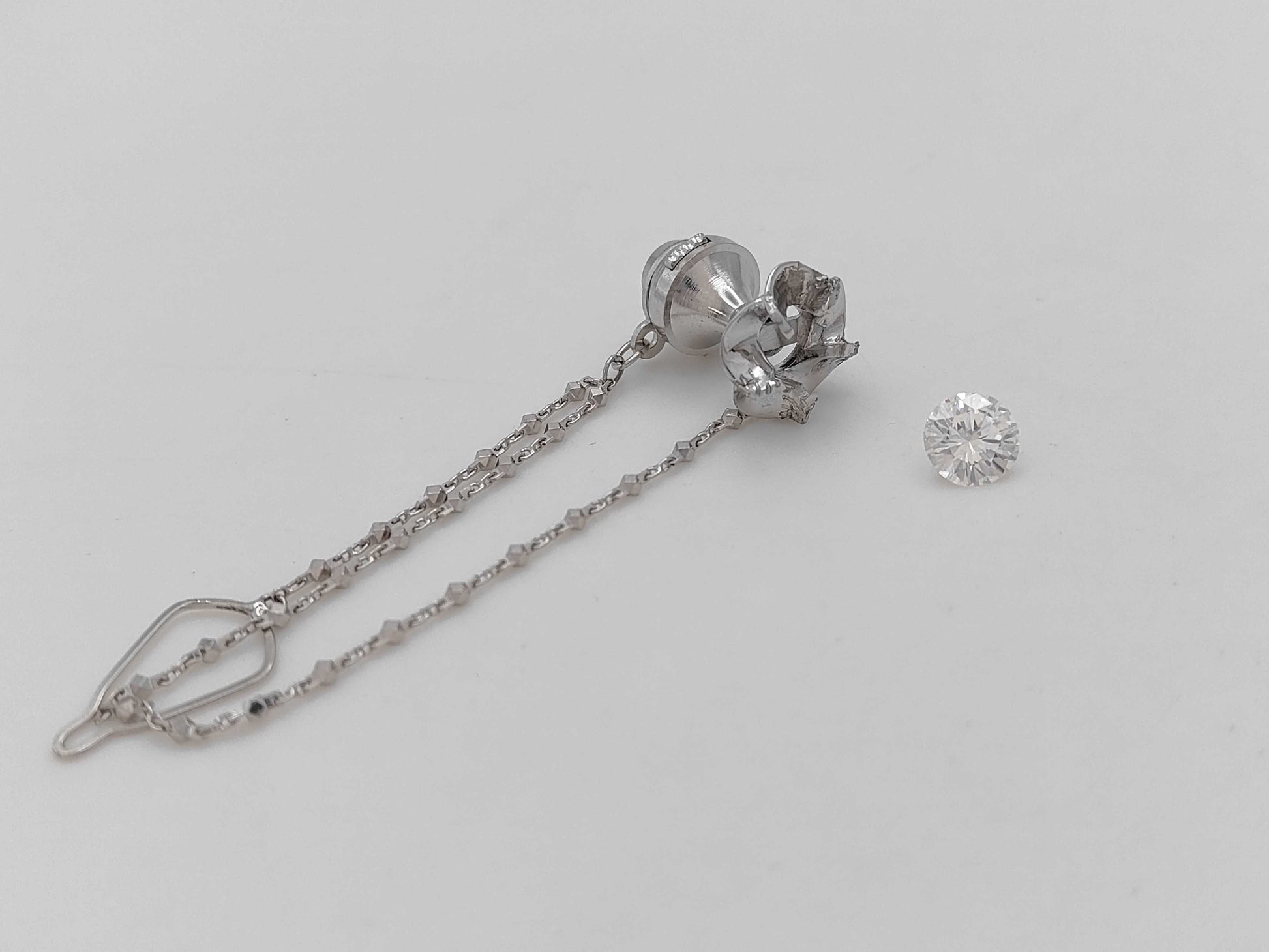 D1.183ct Pt900 3.3g Tie Pin Cuffs 