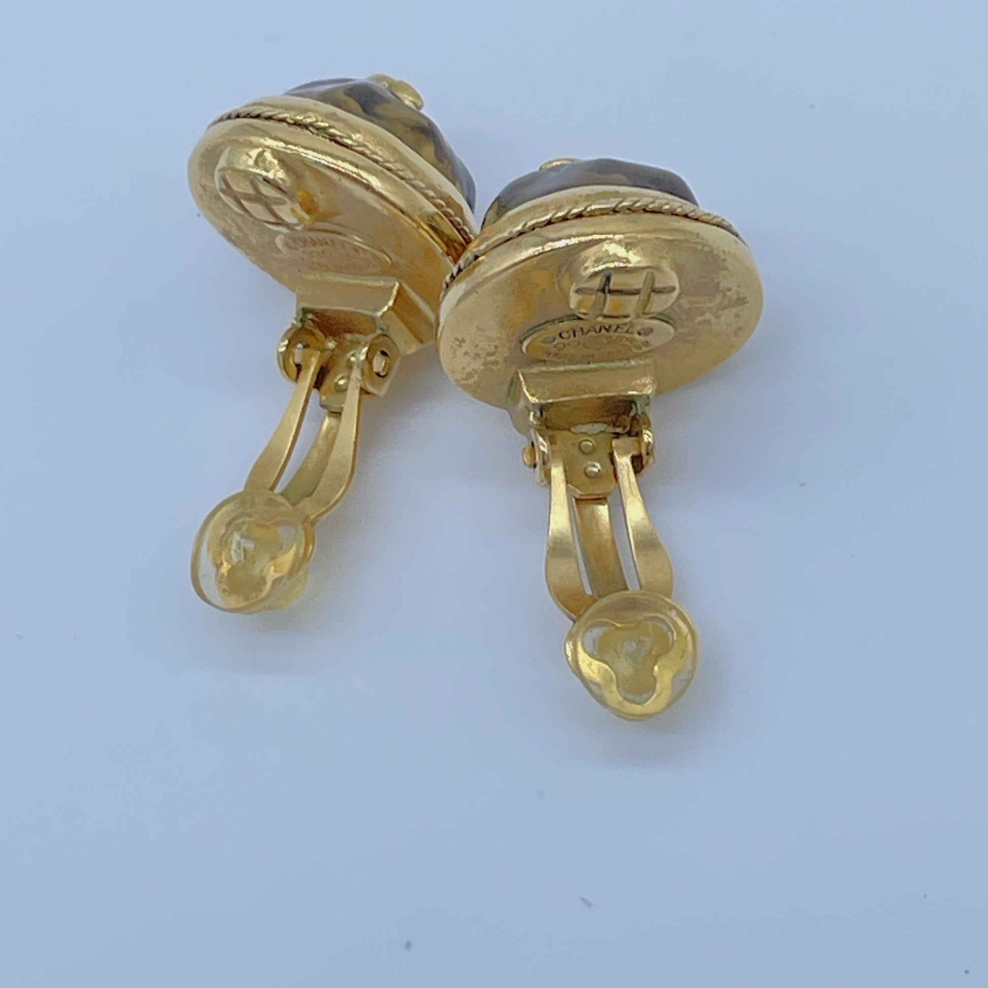 CHANEL Coco Mark Tortoiseshell Earrings 99A Earrings