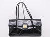 Salvatore Ferragamo Enamel Gancini Black Handbag