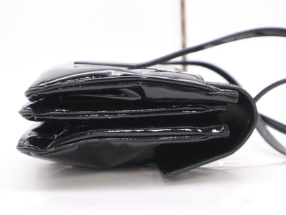 Salvatore Ferragamo Enamel Gancini Black Handbag