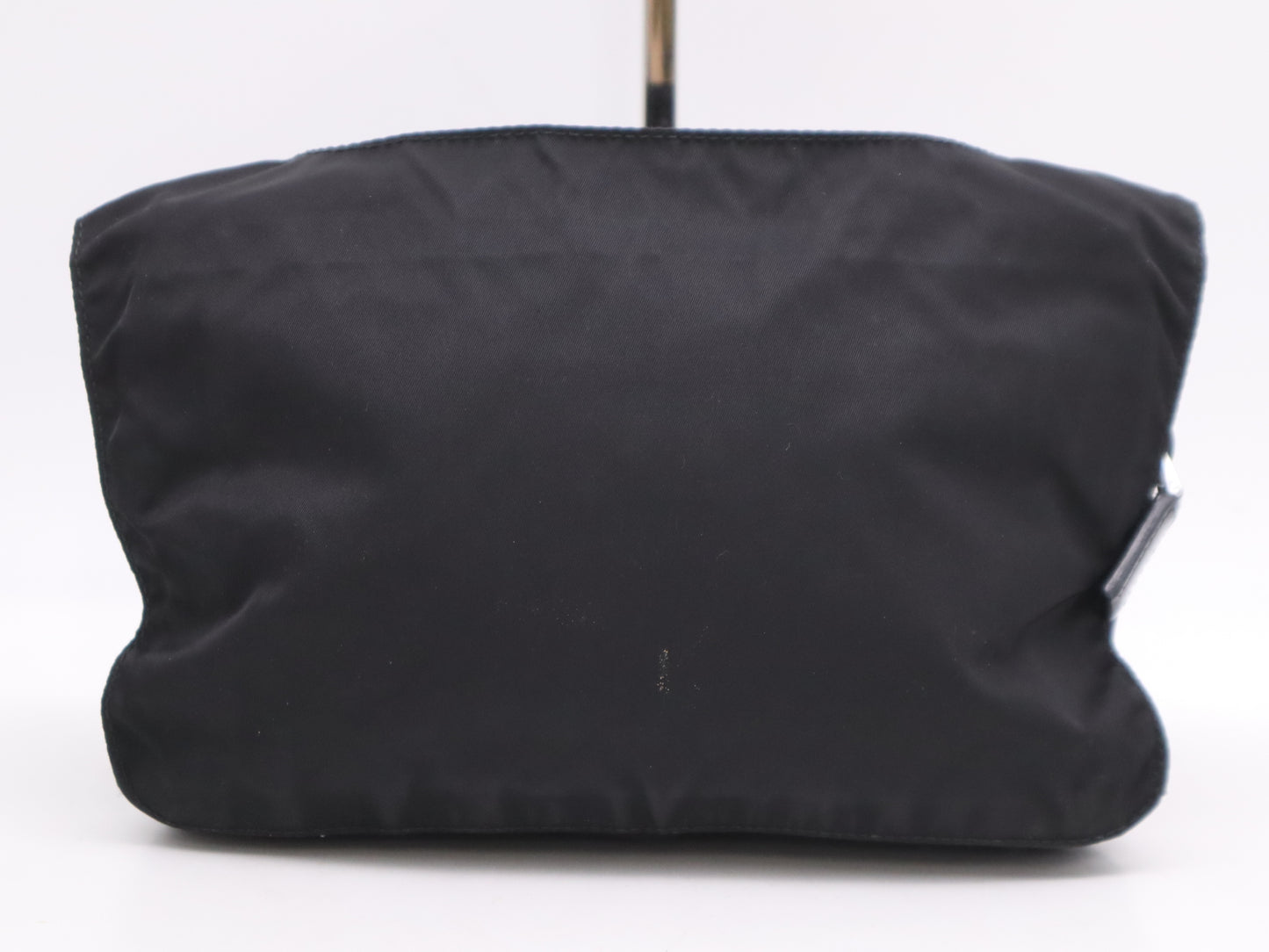 PRADA nylon triangle logo black shoulder bag