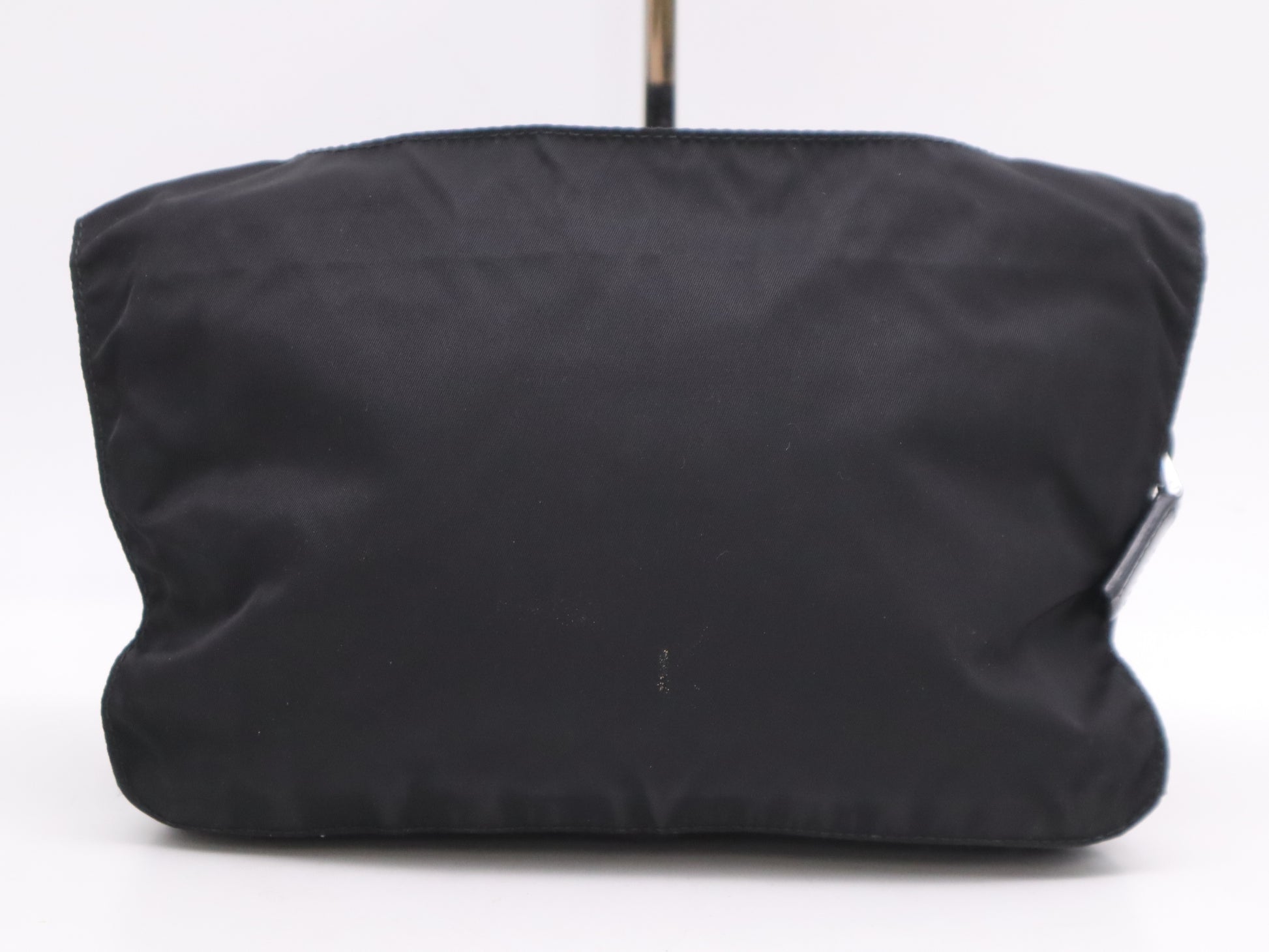 PRADA nylon triangle logo black shoulder bag