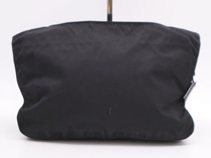 PRADA nylon triangle logo black shoulder bag