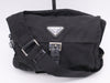 PRADA nylon triangle logo black shoulder bag