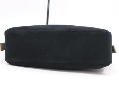 GIVENCHY Suede and Leather One-Shoulder Bag in Black and Beige with Pouch