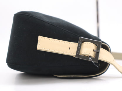 GIVENCHY Suede and Leather One-Shoulder Bag in Black and Beige with Pouch