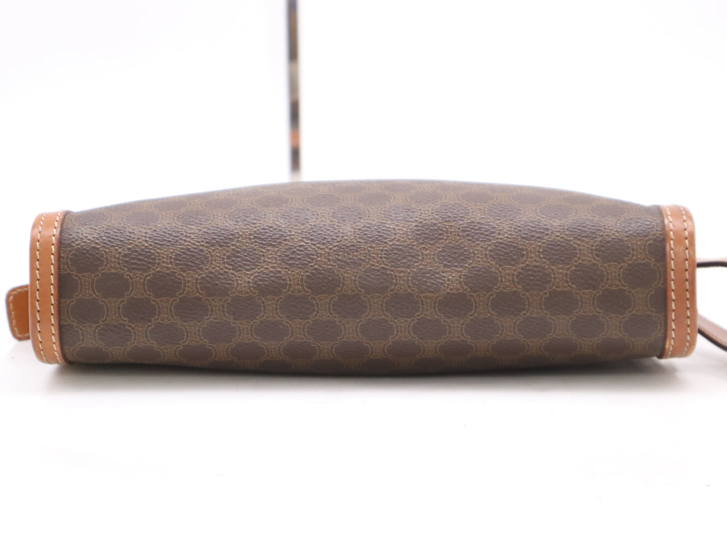 CELINE PVC x Leather Macadam Pattern Brown Second Bag