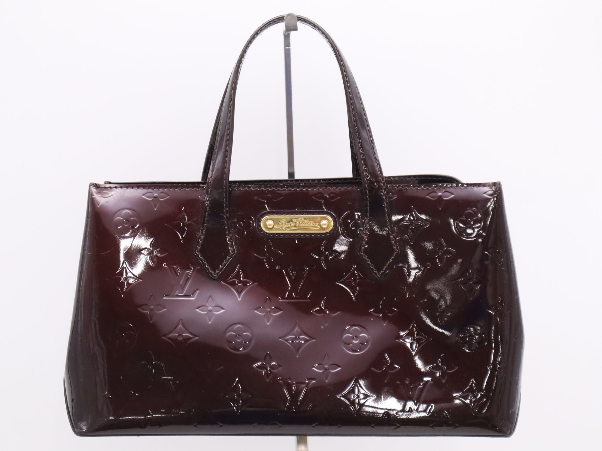 LOUIS VUITTON M93641 Verni Wilshire PM Amarant Handbag