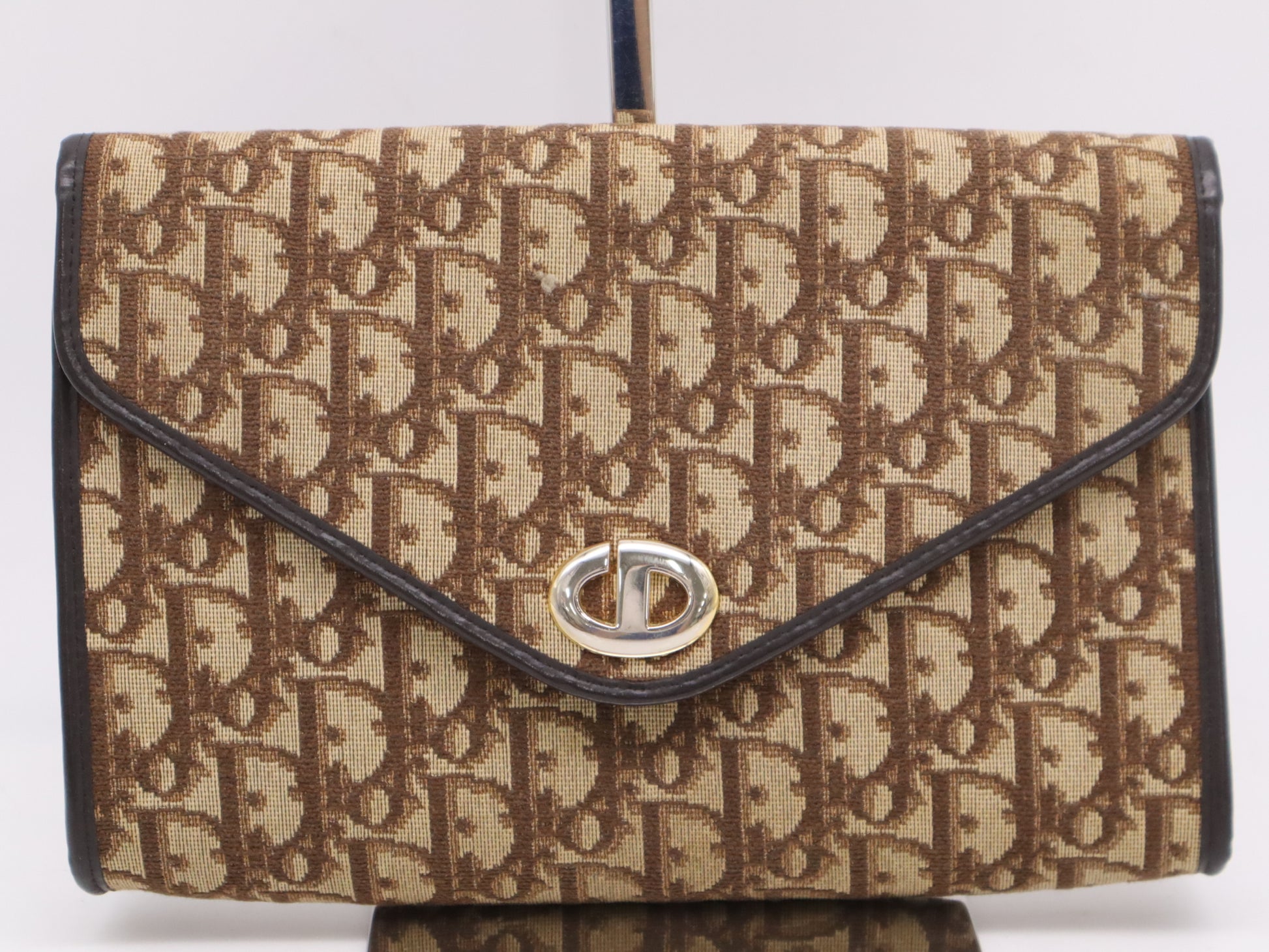 Dior Canvas Leather Trotter Brown Second Bag