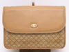 CELINE PVC x Leather Macadam Pattern Second Bag in Beige and Brown