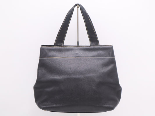 CHANEL Caviar Skin Coco Mark Turnlock Handbag Black Seal 7031134 Tote Bag