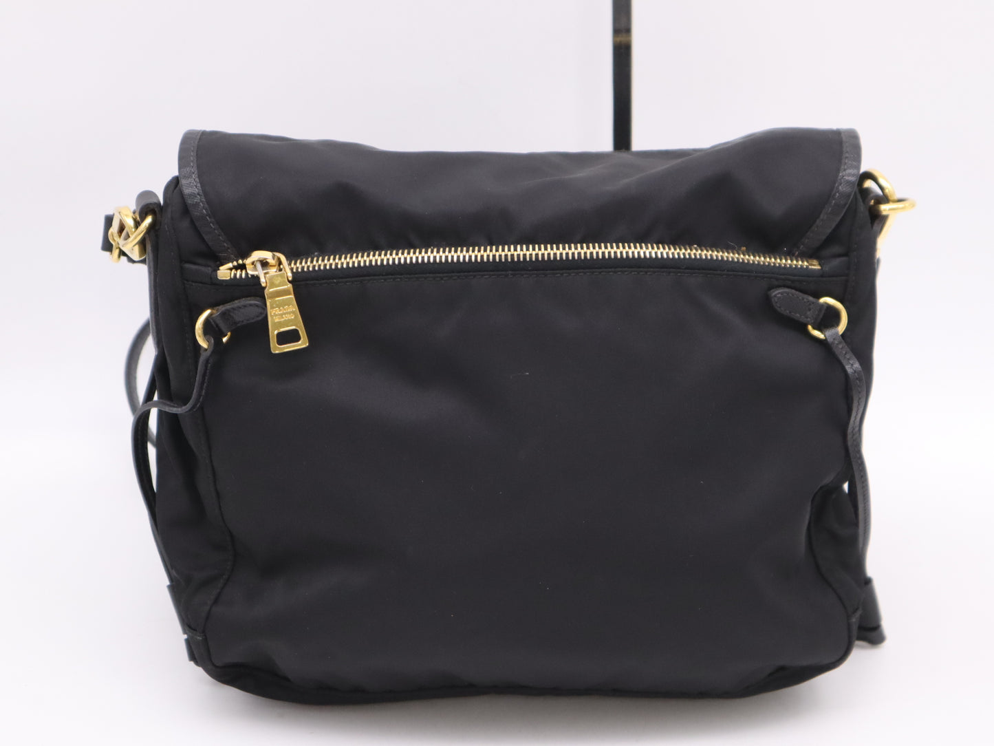 PRADA Nylon x Leather Shoulder Bag Black GD Hardware Shoulder Bag