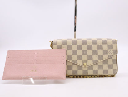 LOUIS VUITTON N63106 Azul Pochette Felicity Chain Wallet with Shoulder Strap Shoulder Bag