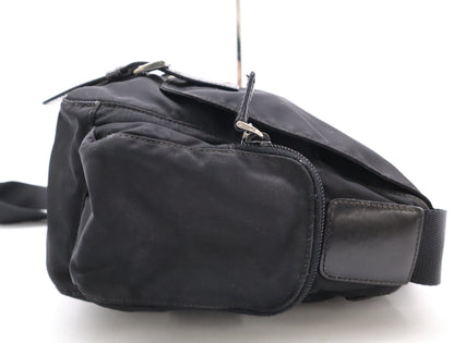 PRADA Nylon Triangle Logo Messenger Bag Shoulder Bag Black Shoulder Bag