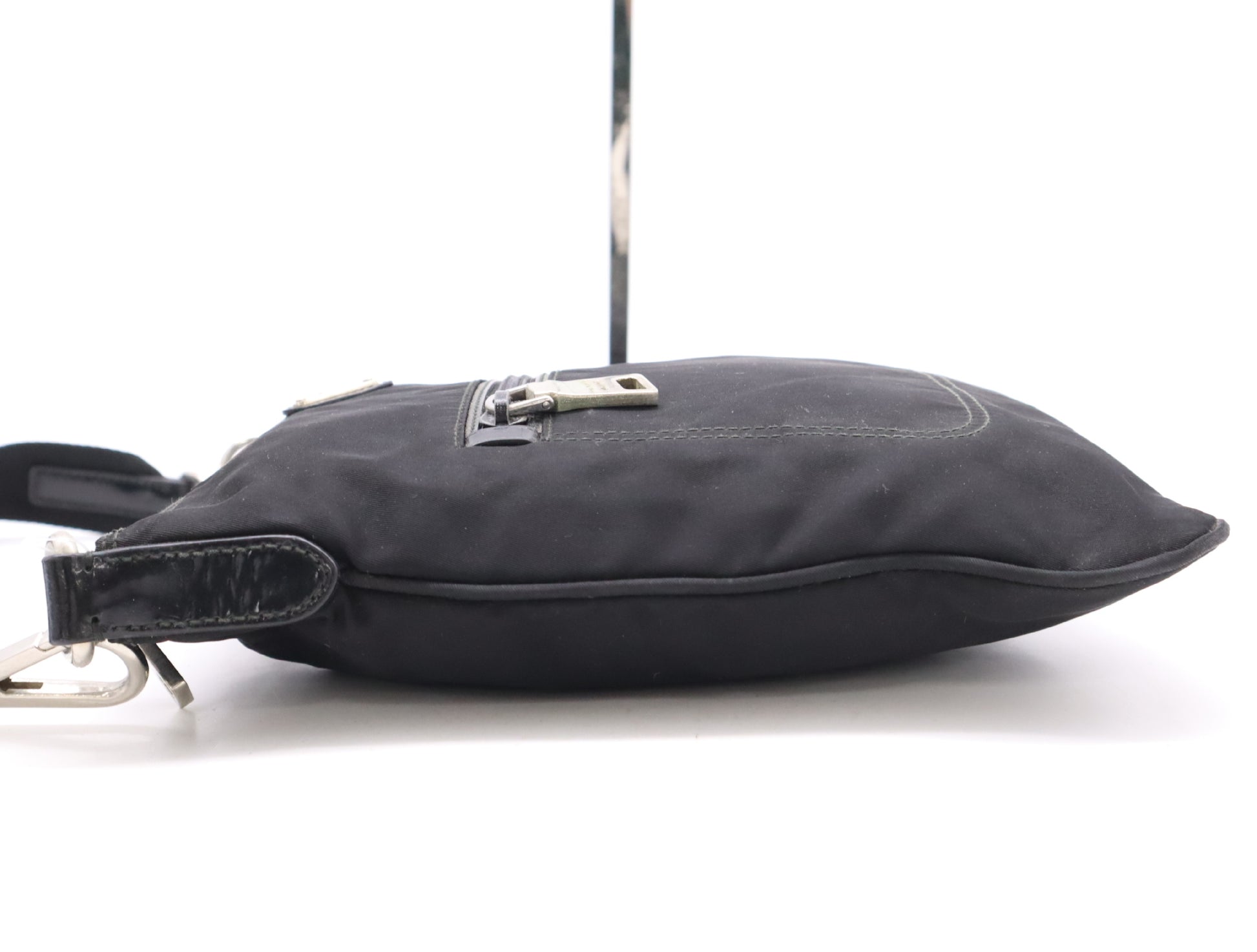 PRADA Nylon Triangle Logo Shoulder Bag Black Shoulder Bag