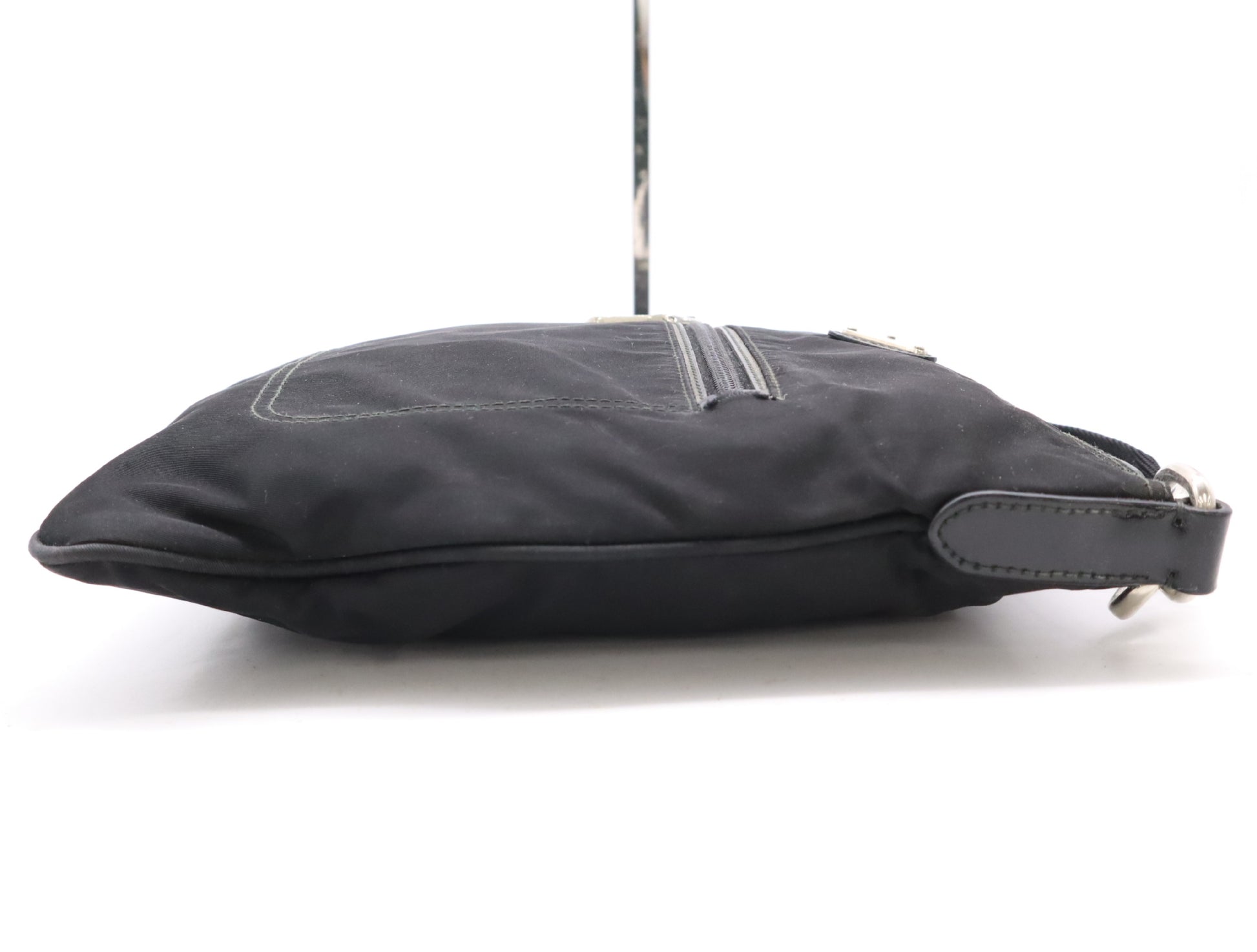 PRADA Nylon Triangle Logo Shoulder Bag Black Shoulder Bag