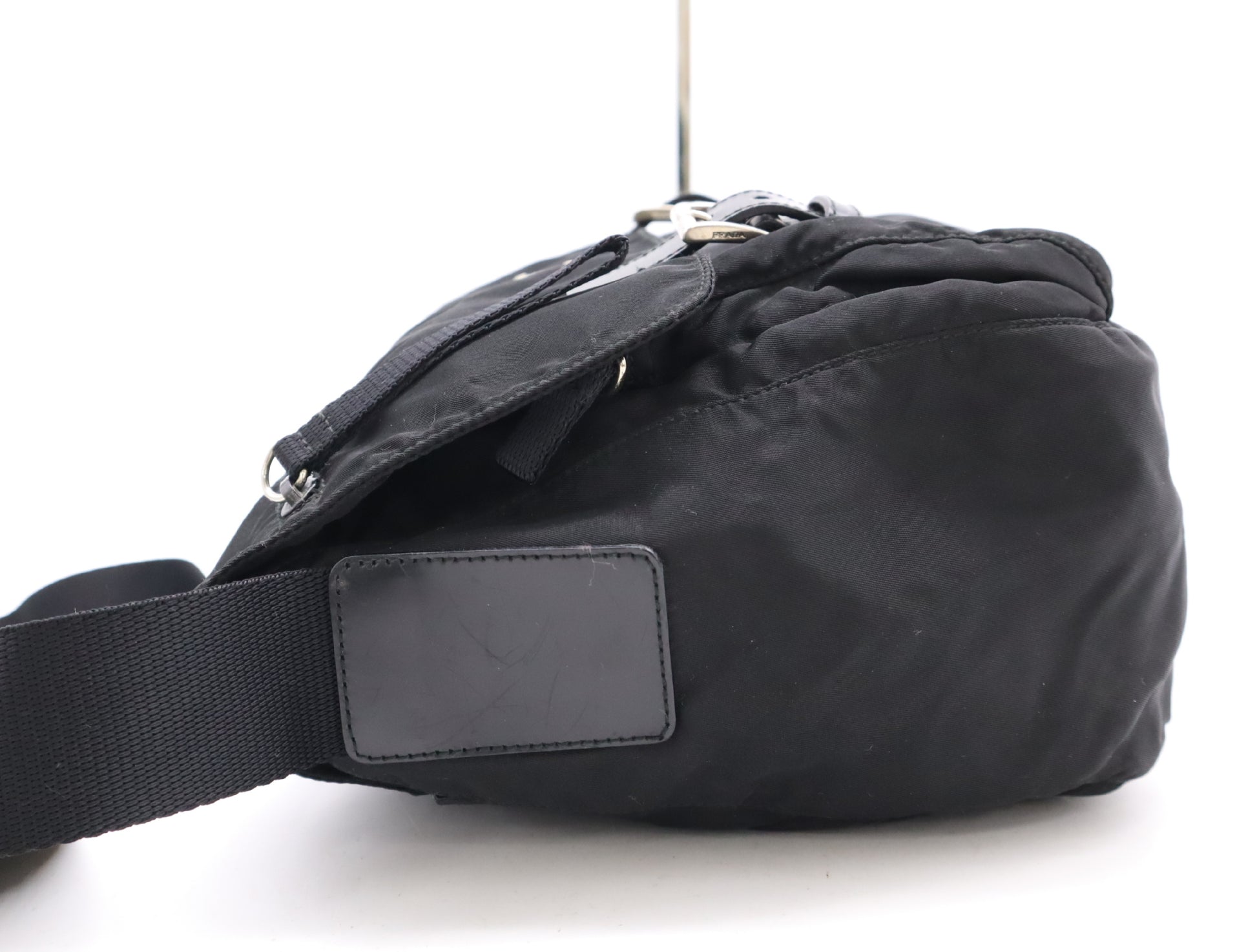 PRADA Nylon Triangle Logo Shoulder Bag Black Shoulder Bag