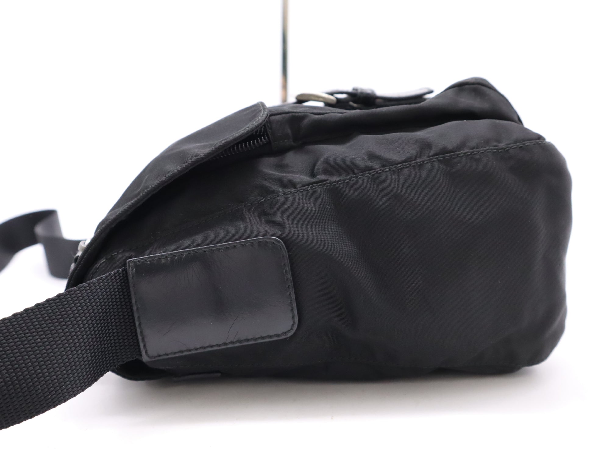 PRADA Nylon Triangle Logo Shoulder Bag Black Shoulder Bag