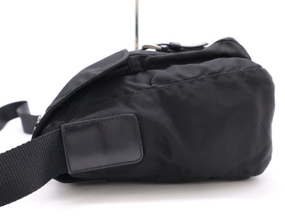 PRADA Nylon Triangle Logo Shoulder Bag Black Shoulder Bag