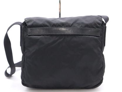 PRADA Nylon Triangle Logo Shoulder Bag Black Shoulder Bag