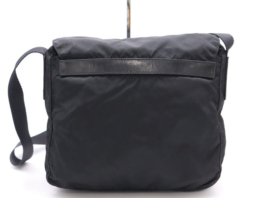 PRADA Nylon Triangle Logo Shoulder Bag Black Shoulder Bag