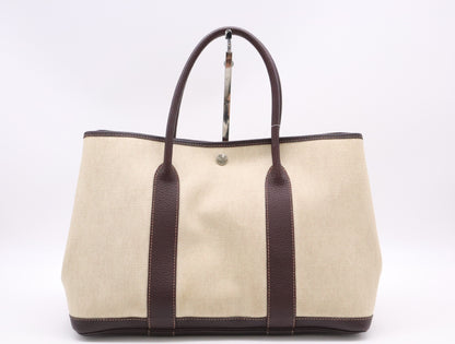 HERMES Tote Bag for Troy Ash x Leather Garden Party PM Beige Tote Bag